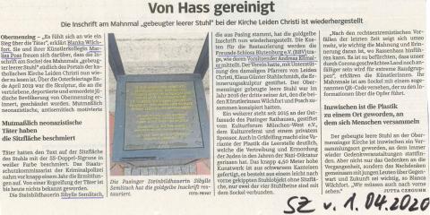 Süddeutsche Zeitung 01.04.2020
